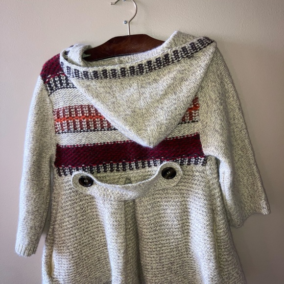 Free People Gretel Swing Wool Angora Blend Hooded Cardigan Sweater Boho - Picture 5 of 6